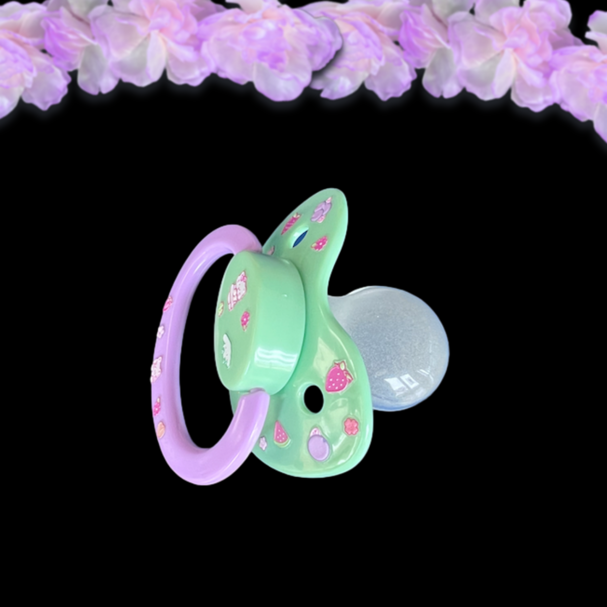 Glow In The Dark Adult Pacifier - Fruits & Kittens