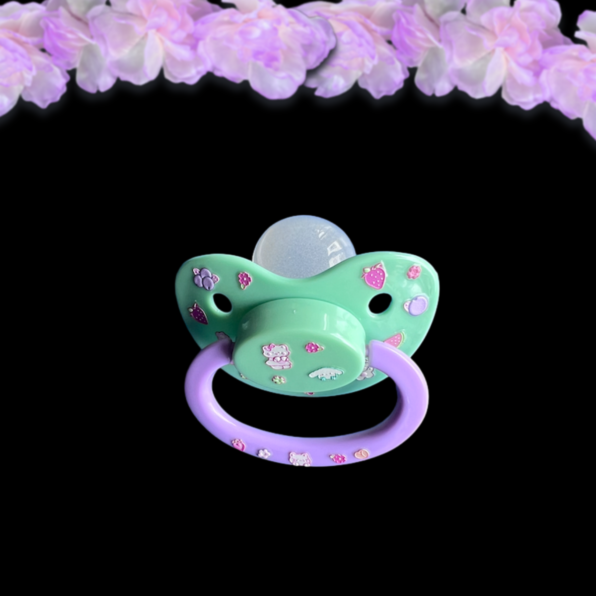 Glow In The Dark Adult Pacifier - Fruits & Kittens