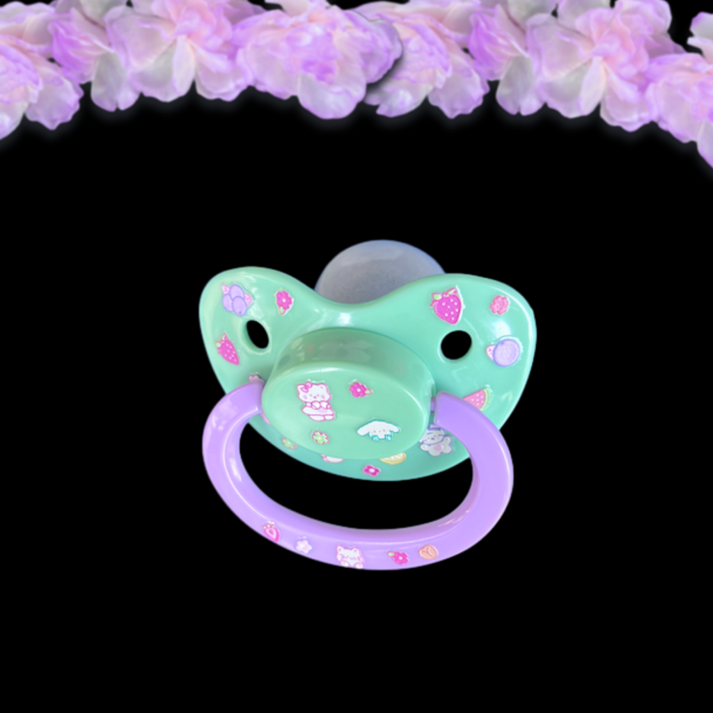 Glow In The Dark Adult Pacifier - Fruits & Kittens