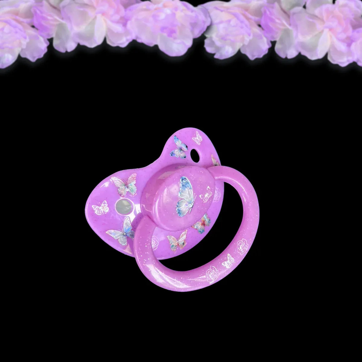 Adult Pacifier - Glitter Butterflies - Puppy's Aesthetics