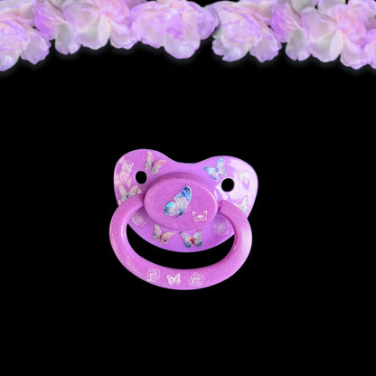 Adult Pacifier - Glitter Butterflies - Puppy's Aesthetics