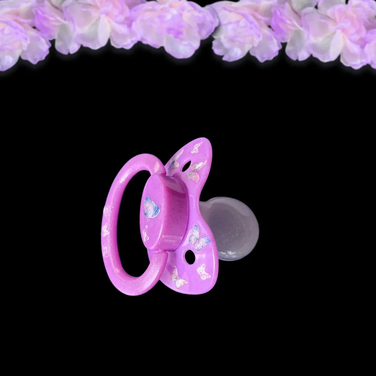 Adult Pacifier - Glitter Butterflies - Puppy's Aesthetics