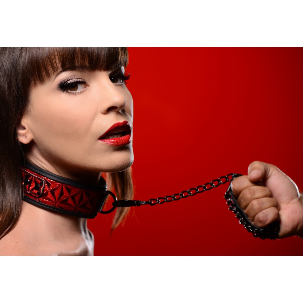 Crimson Tied Leash and Collar Set