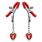 Captive Heart Padlock Nipple Clamps