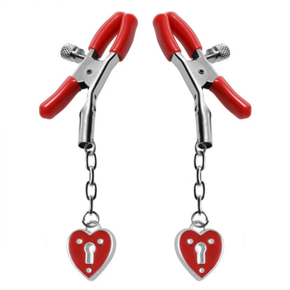 Captive Heart Padlock Nipple Clamps - Puppy's Aesthetics