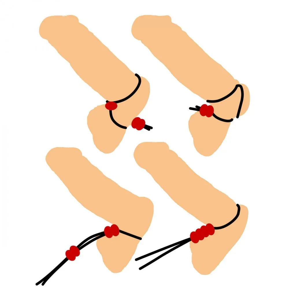 Crimson Tied Bolo Lasso Style Adjustable Cock Ring - Puppy's Aesthetics