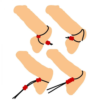 Crimson Tied Bolo Lasso Style Adjustable Cock Ring - Puppy's Aesthetics