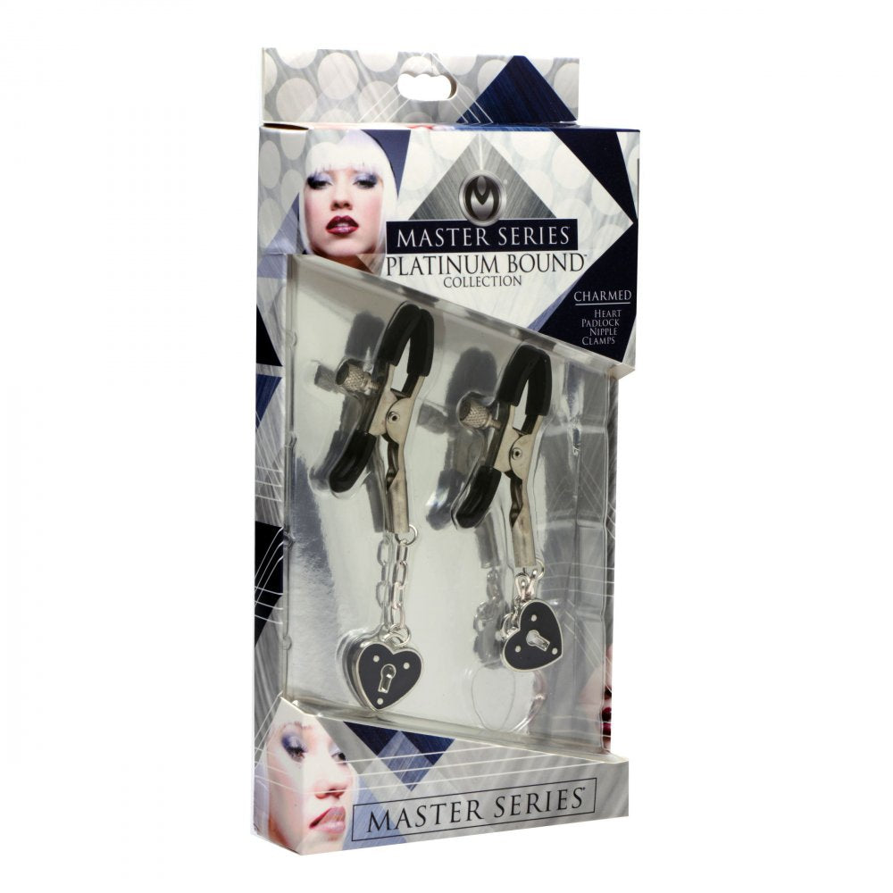 Captive Heart Padlock Nipple Clamps