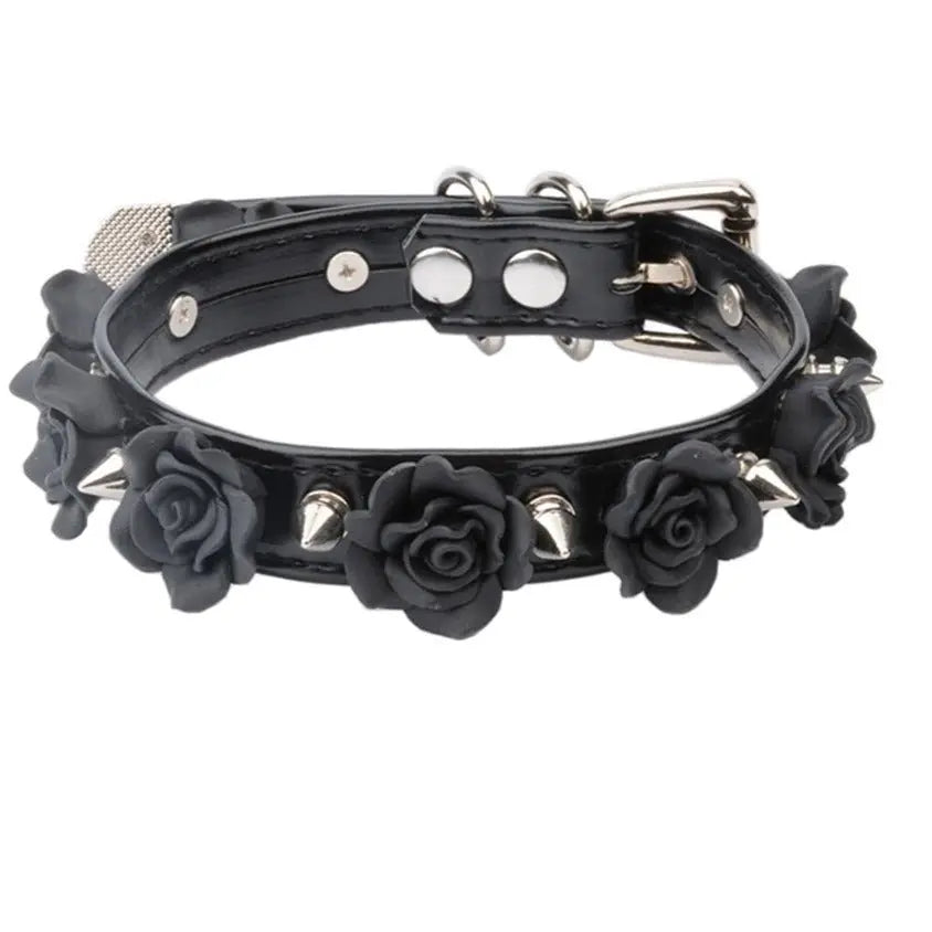 Pastel Goth Spiked Rose Collar (Colors)