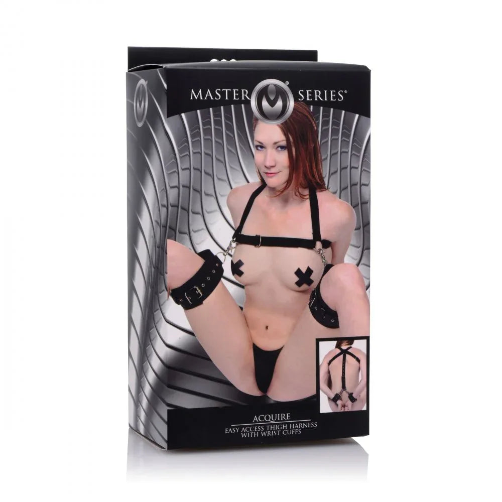 Easy Access Thigh Harness with Wrist Cuffs - Puppy's Aesthetics