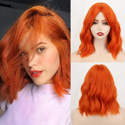Red Wavy Middle Part Wig T1B/613