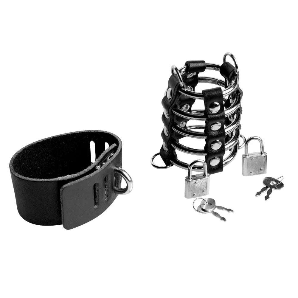Maximum Submission Gates of Hell Locking Leather and Steel Cage - Puppy's Aesthetics
