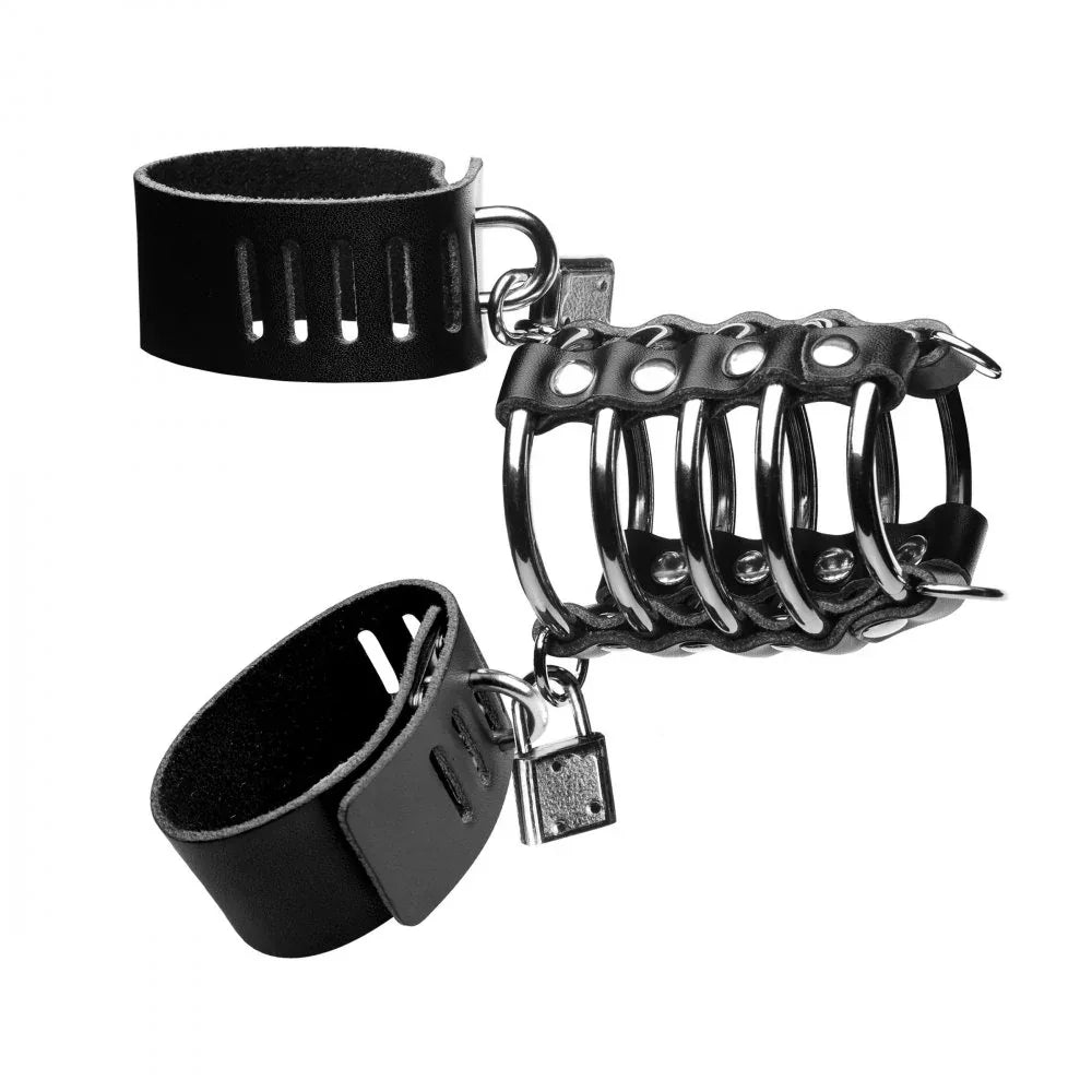 Maximum Submission Gates of Hell Locking Leather and Steel Cage - Puppy's Aesthetics