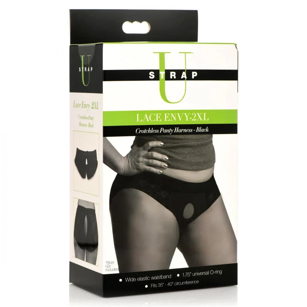 2XL 3XL Black Crotchless Panty Harness - Puppy's Aesthetics