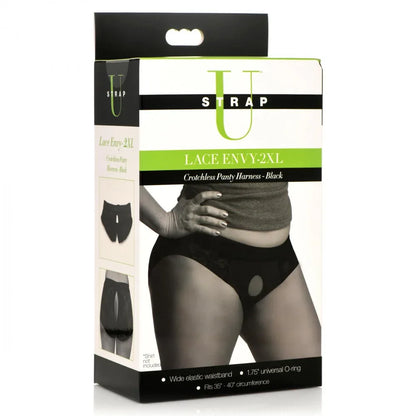 2XL 3XL Black Crotchless Panty Harness - Puppy's Aesthetics