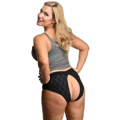 2XL 3XL Black Crotchless Panty Harness - Puppy's Aesthetics
