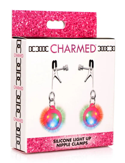 LED Light-Up Nipple Clamps – Adjustable Pink - Puppy's Aesthetics