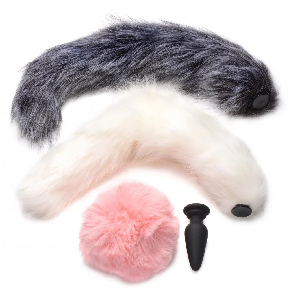Tailz Vibrating Silicone Anal Tail Set - Puppy's Aesthetics