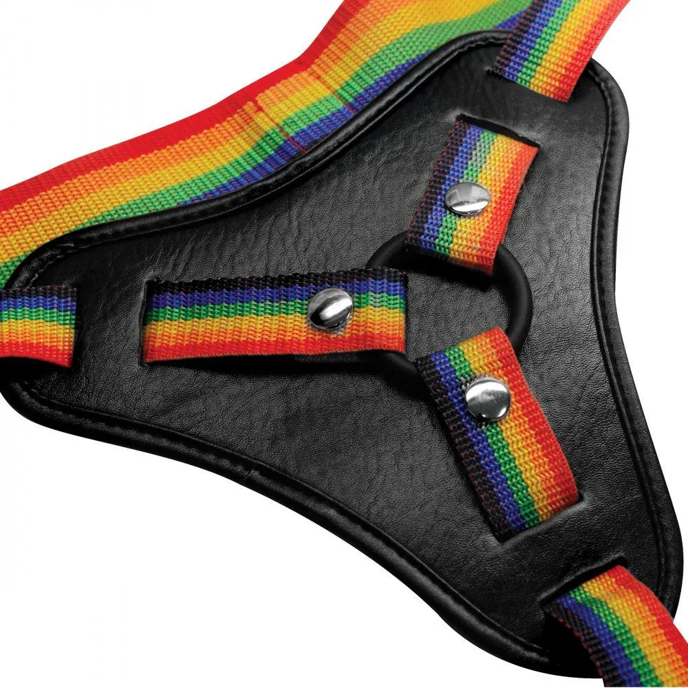 Rainbow Strap On Harness with Silicone O-Rings - Puppy's Aesthetics