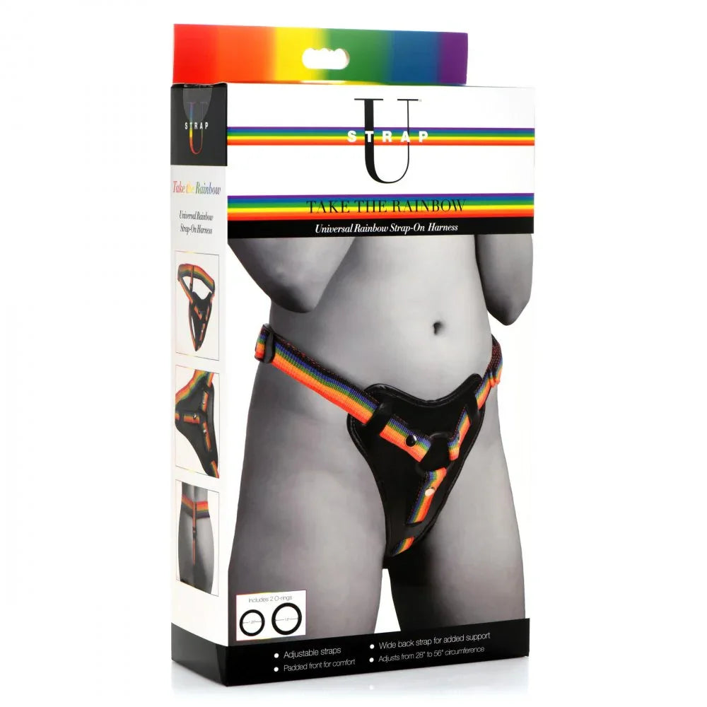 Rainbow Strap On Harness with Silicone O-Rings - Puppy's Aesthetics