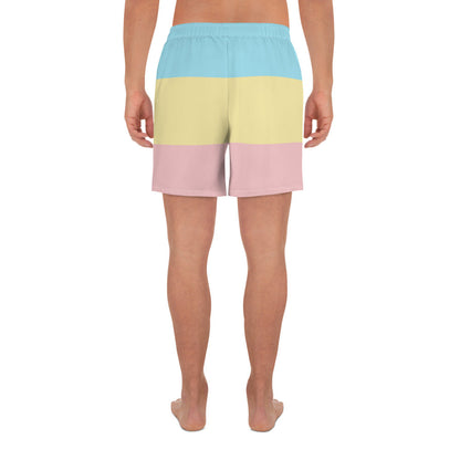 Pastel Stripe Clowncore Have a Nice Day Men's Sized Recycled Athletic Shorts 2XS - 6XL