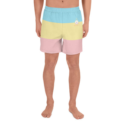 Pastel Stripe Clowncore Have a Nice Day Men's Sized Recycled Athletic Shorts 2XS - 6XL