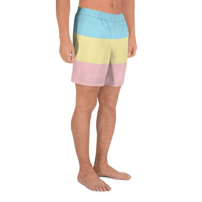 Pastel Stripe Clowncore Have a Nice Day Men's Sized Recycled Athletic Shorts 2XS - 6XL