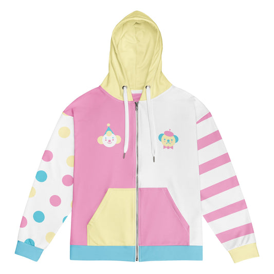 Pastel Clown vs Mime Candy Colors Unisex Zip Hoodie
