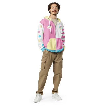 Pastel Clown vs Mime Candy Colors Unisex Zip Hoodie