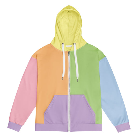 Pastel Candy Colorblock Unisex zip hoodie 2XS - 6XL