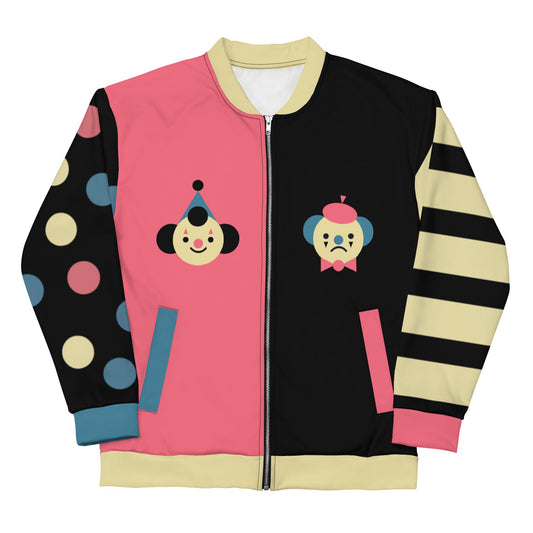 Clown vs Mime Clowncore Primary Colorblock Vintage Colorway Unisex Bomber Jacket XS- 3XL