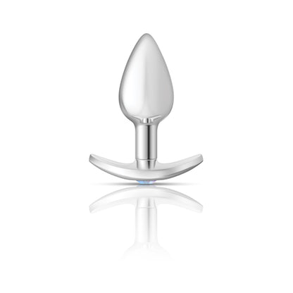 Silver Anchor Buttplug Kit - Clear Iridescent/teal