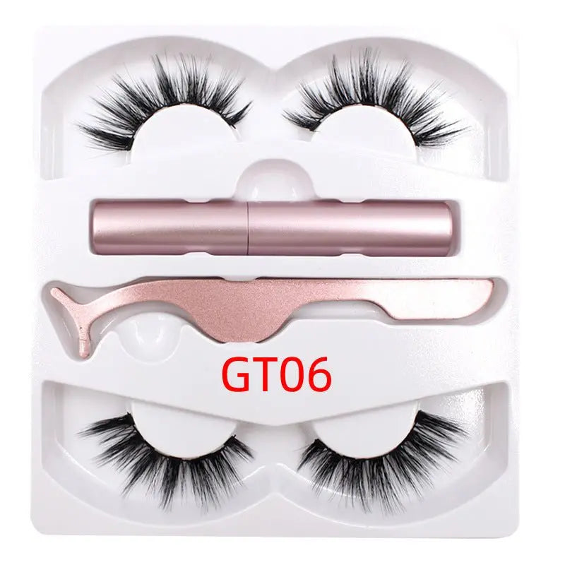 Magnetic Liquid Eyeliner & Eyelashes Set Pink Gt06 style