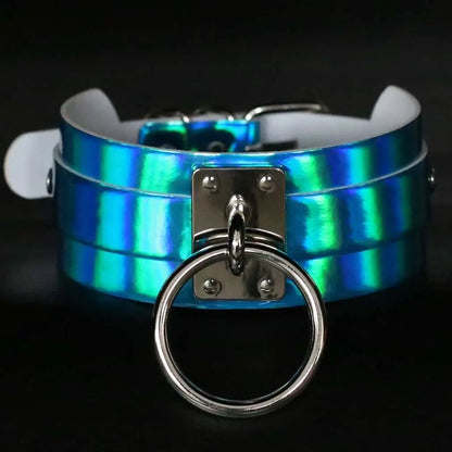 Sexy Luminous Metallic Collar style5 sky blue