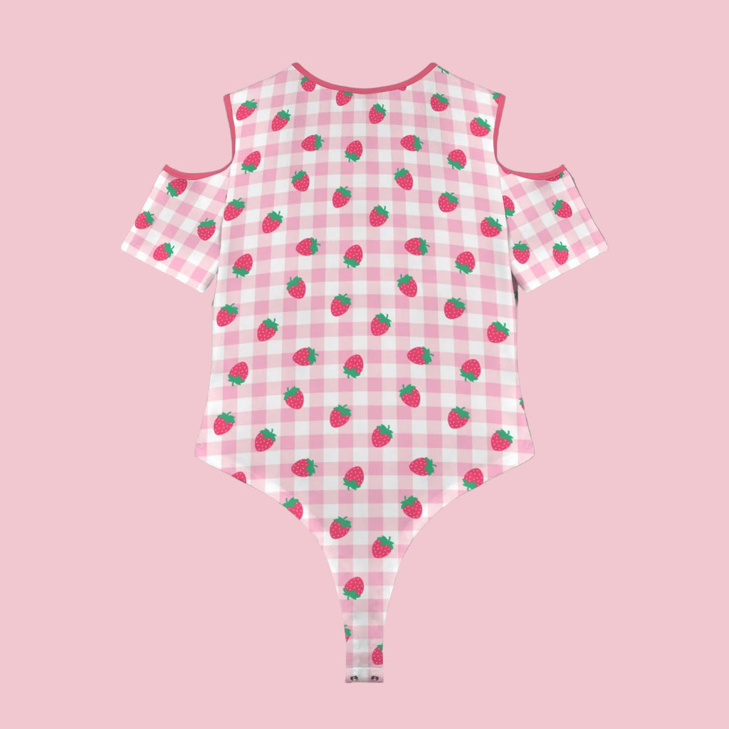 Strawberry Plaid Peekaboo PlaySuit