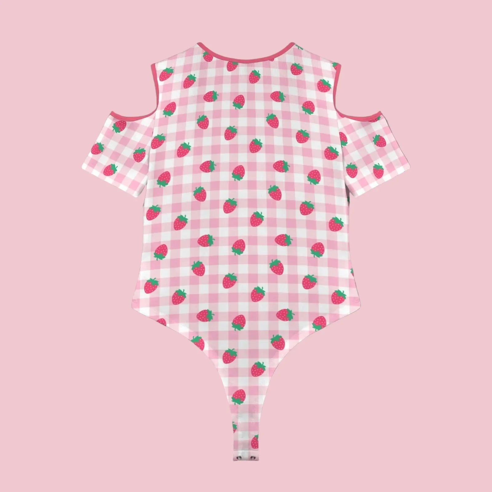 Strawberry Plaid Peekaboo PlaySuit - Puppy's Aesthetics