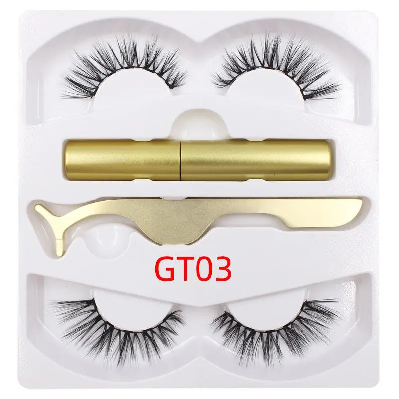 Magnetic Liquid Eyeliner & Eyelashes Set Gold Gt03 style