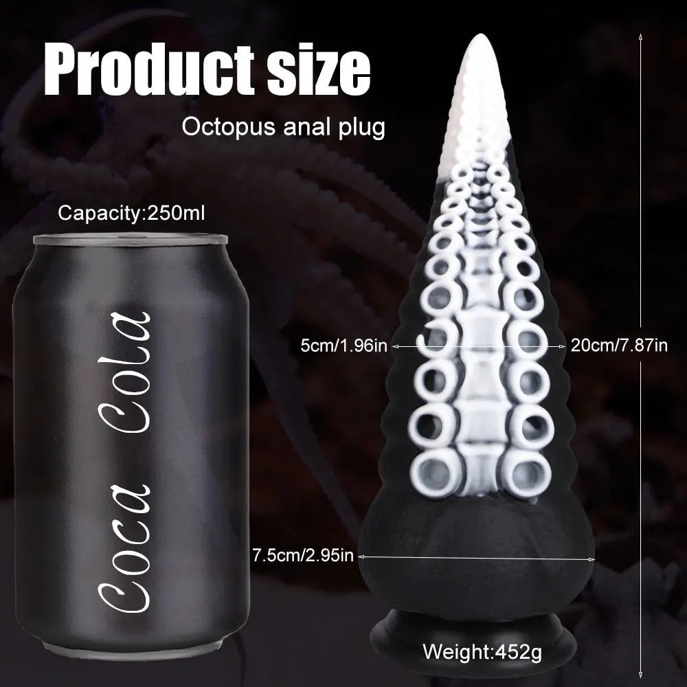 Large Silicone Tentacle Dildo (Colors) Silicone Black white