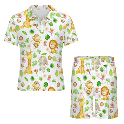 Safari Critters Polo Shorties Set