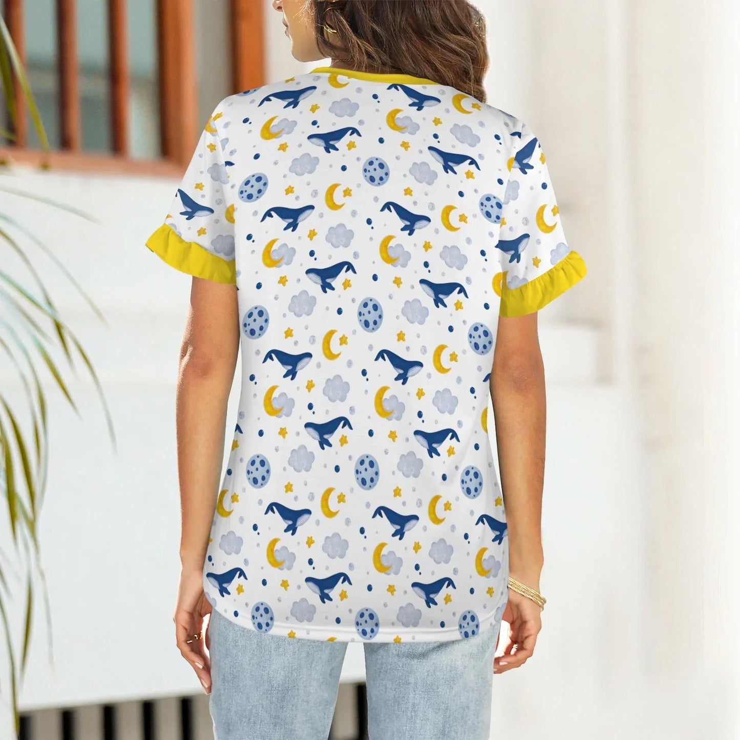 Sleepy Whale Ruffle Play Tee - Puppy's Aesthetics