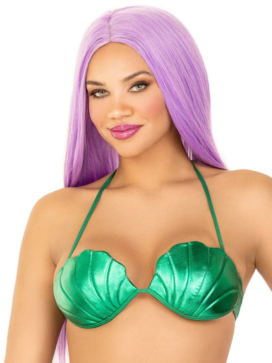 Mermaid Shell Bra Top - Green (Medium)