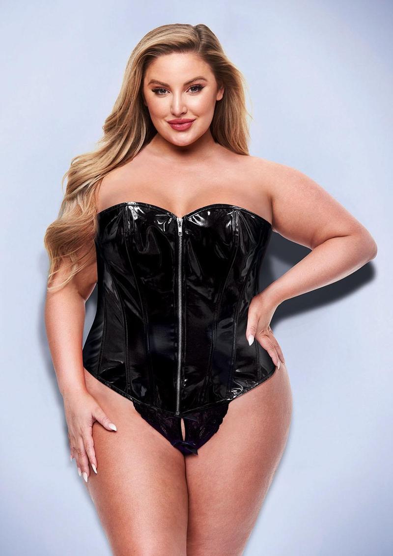 Baci Wetlook Corset-Black (1x/2x)