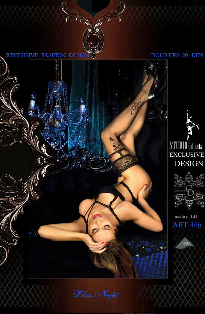 Hold Ups with Floral Lace Design (Black)