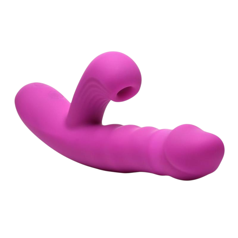 Bang! Thrusting & Sucking Silicone Rabbit Vibrator