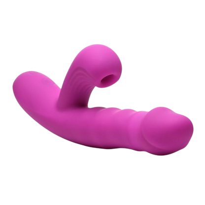 Bang! Thrusting & Sucking Silicone Rabbit Vibrator