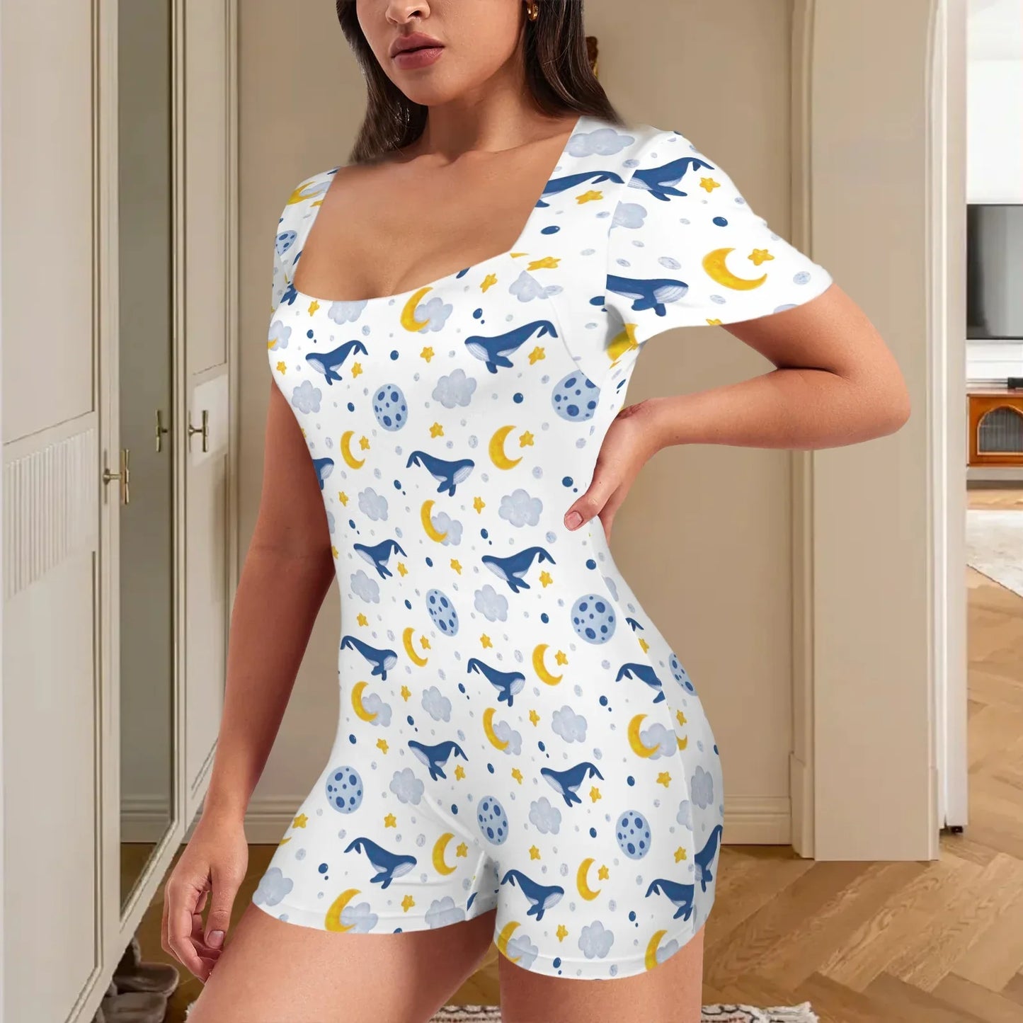 Sleepy Whale Dreams Play Romper - Puppy's Aesthetics