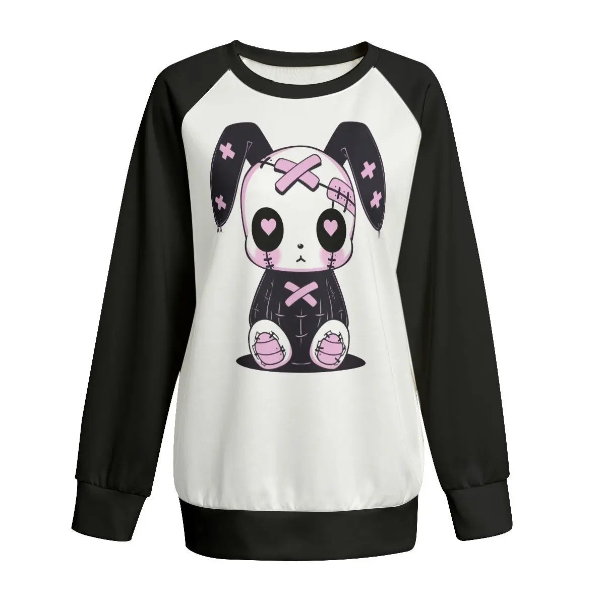 Pastel Goth Bunny Pullover Sweater Plus White