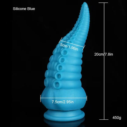 Large Silicone Tentacle Dildo (Colors) Silicone Blue