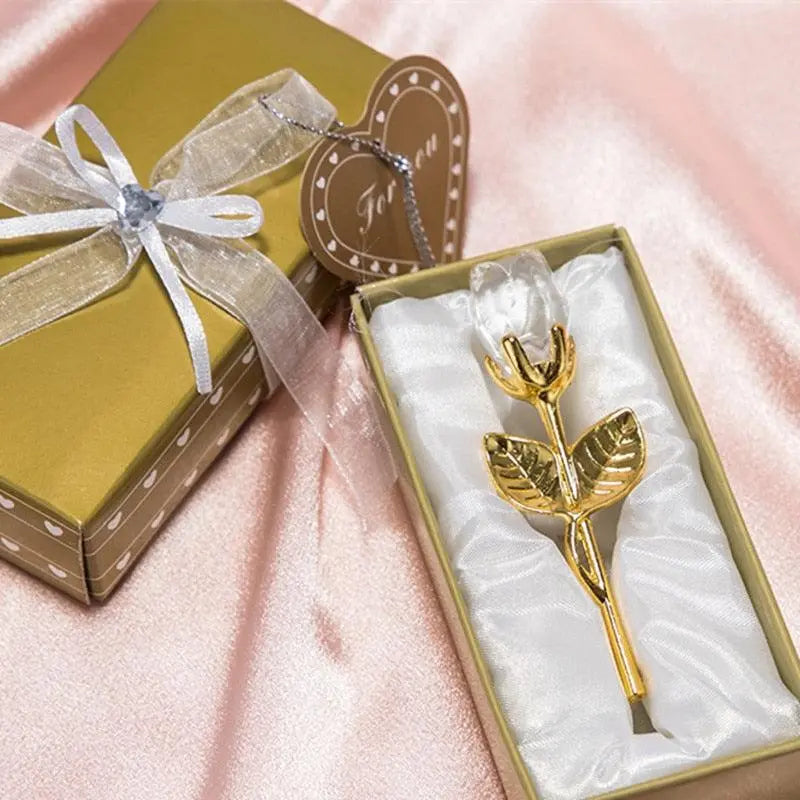 Valentines Day Gift Crystal Glass Rose gold-box