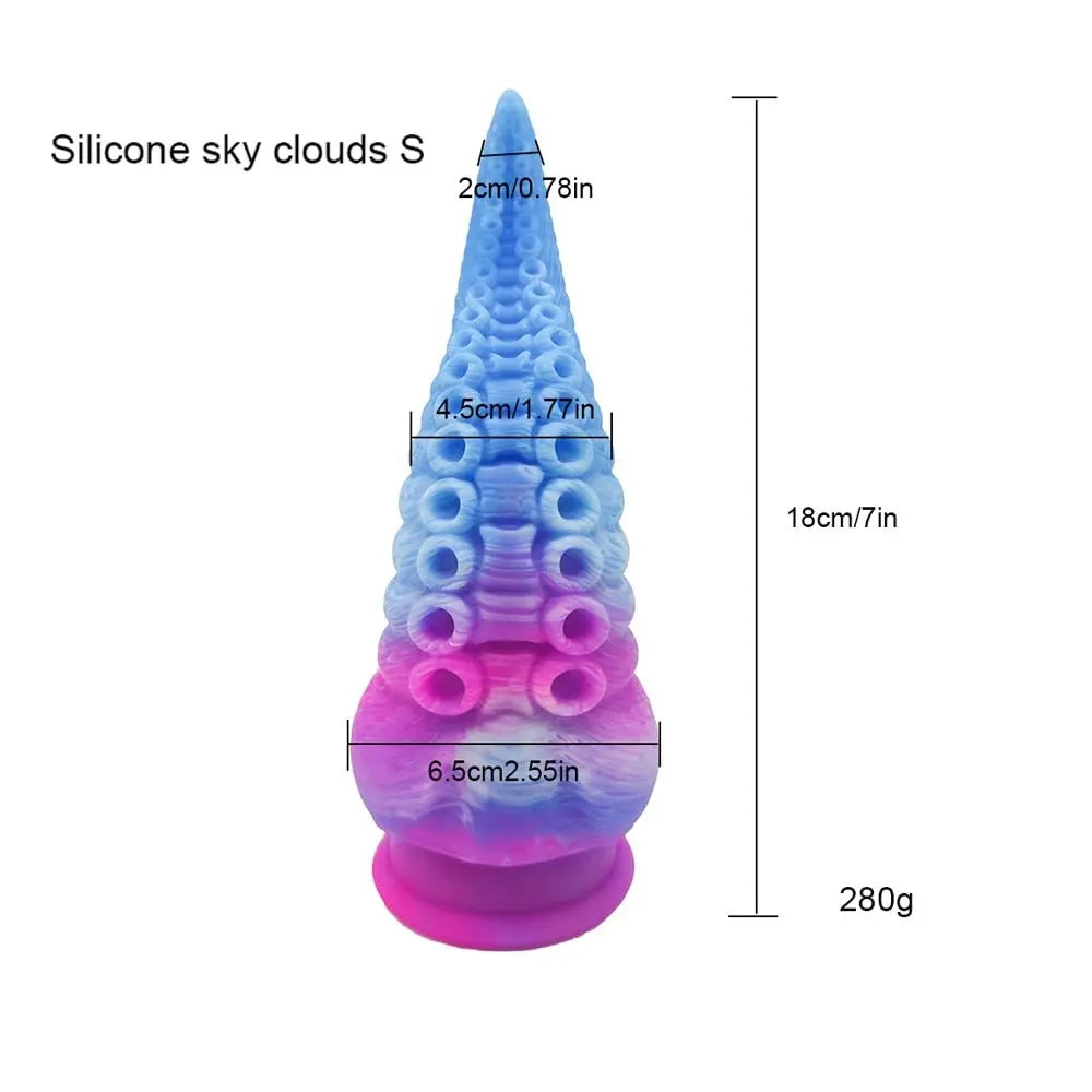 Large Silicone Tentacle Dildo (Colors) Silicone sky cloud S